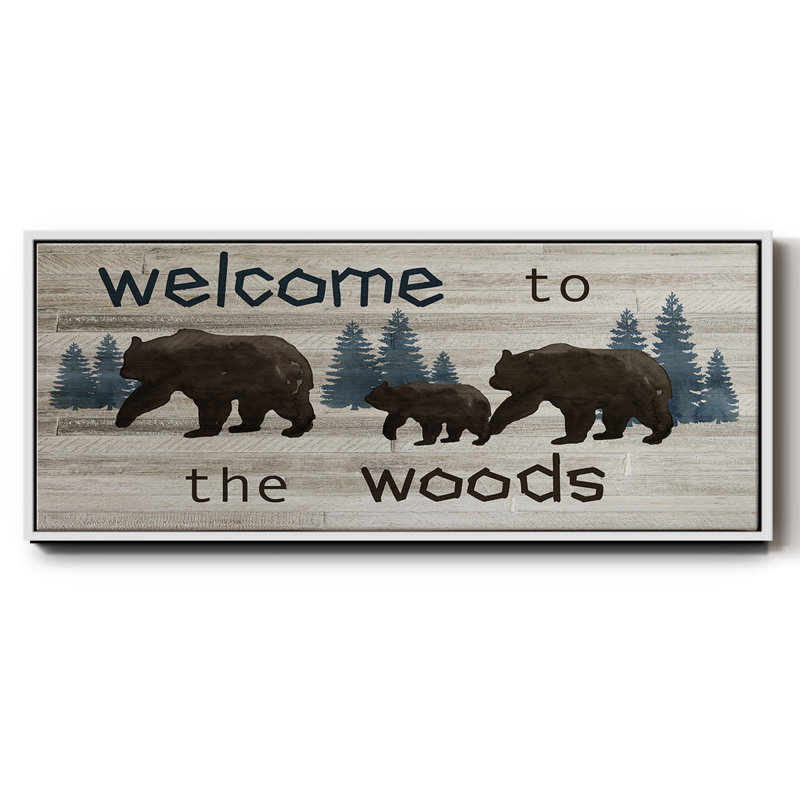 Bears Welcome- Framed Canvas, 8" H x 20" W