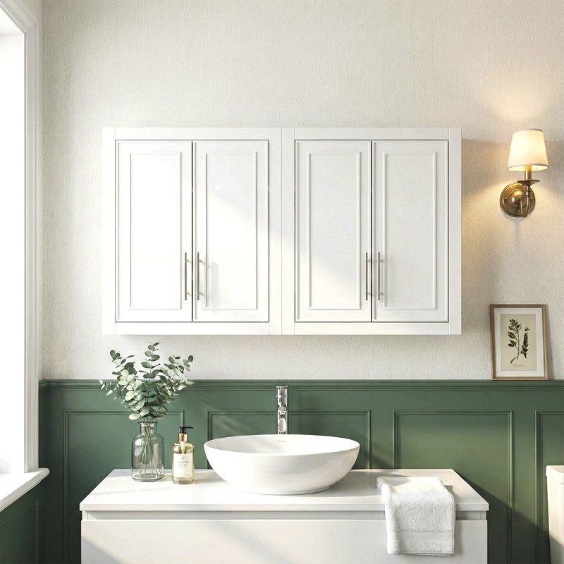 Armoire de rangement moderne avec tablettes réglables, Blanc
