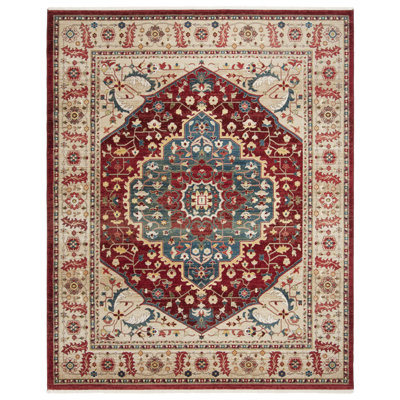 Tapis beige / rouge en polypropylène tissé à plat Ralph Lauren