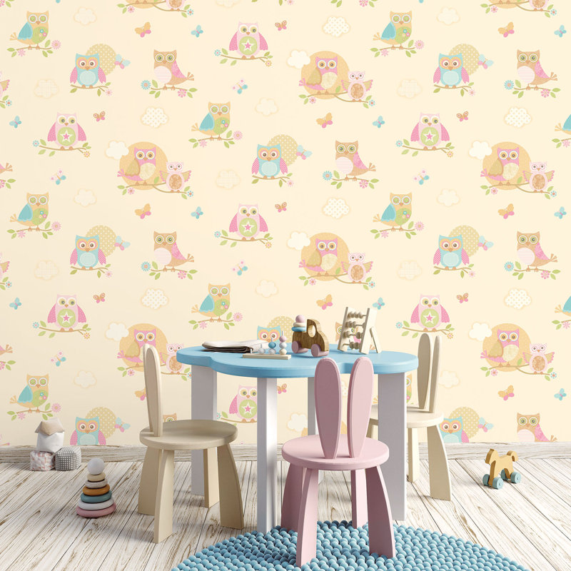 Farris 1000cm x 53cm Matte Wallpaper Roll, Cream/Blue/Brown