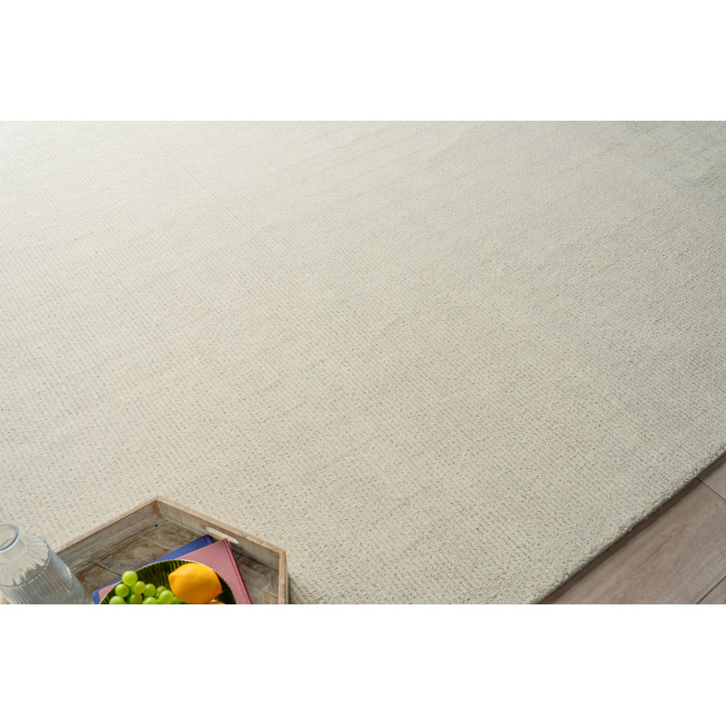 Benton Hand Tufted New Zealand Wool Silver/Ivory Area Rug, 10'X14'