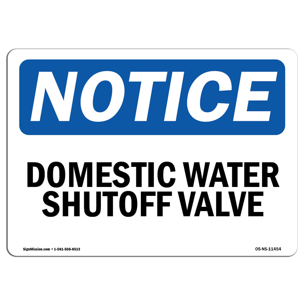 Waster Shut Off Sign SignMission Domestic Water Shutoff Valve Sign | Wayfair