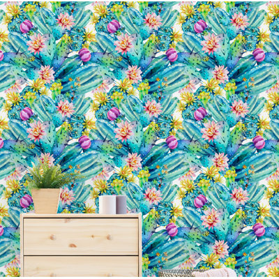 Rouleau de papier peint adhésif cactus