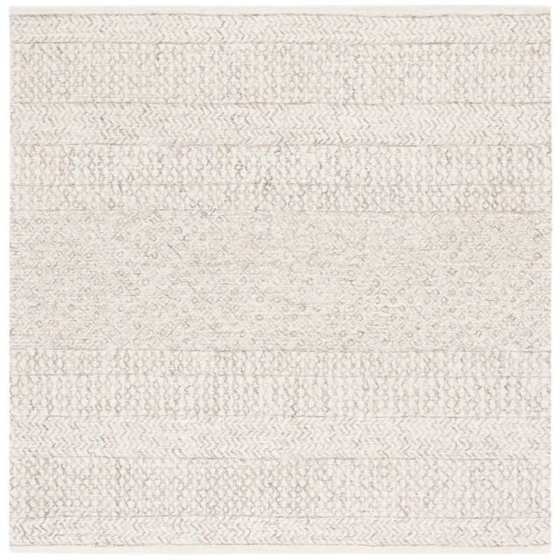 Metro Hand Tufted Wool Pile Geometric Rug, Square 6'
