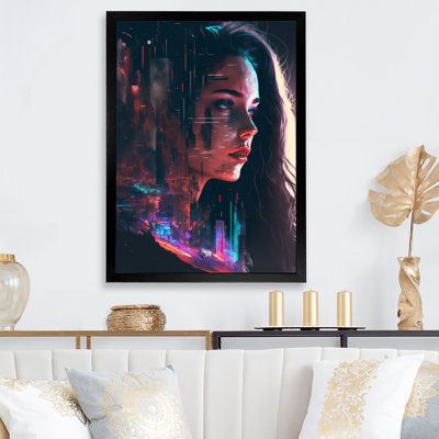 «Double Exposure Woman Portrait Sci-Fi I», impression sur toile