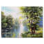 Paysage - Lac dans la forêt, journée d'été - paysages, art mural sur toile-60162118-60162121