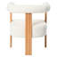 Chaise d'appoint moderne blanche avec accoudoirs, revêtue de velours pour la salle à manger et le salon