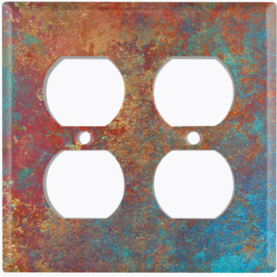 Patina Patterned 2 - Gang Duplex Outlet Standard Wall Plate