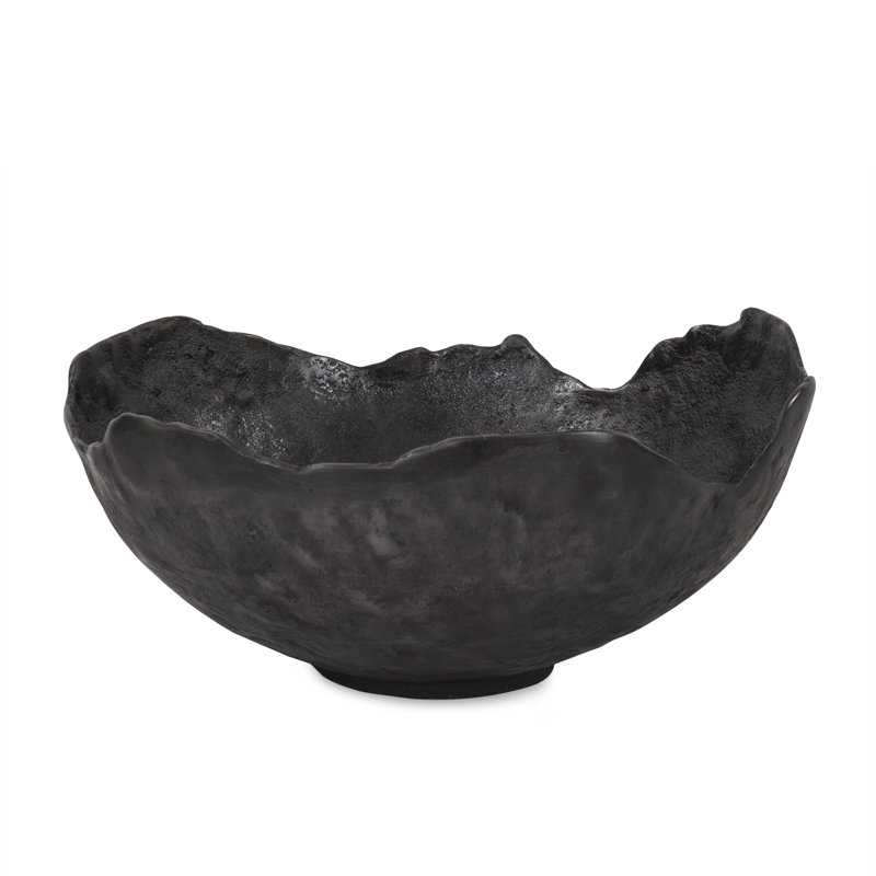 Thacker Rough Wash Grey Round Large Bowl