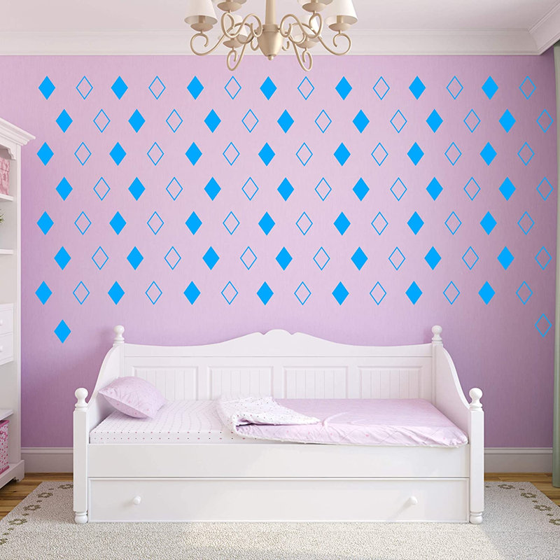 Adhésif décoratif losanges, H 4 po x l 2,5 po x P 0,5 po, Bleu ciel