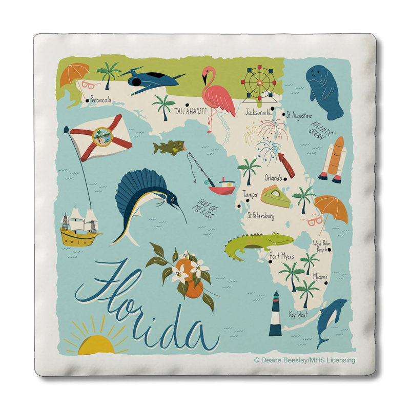 Ensemble de sous-verres 4 pièces Florida