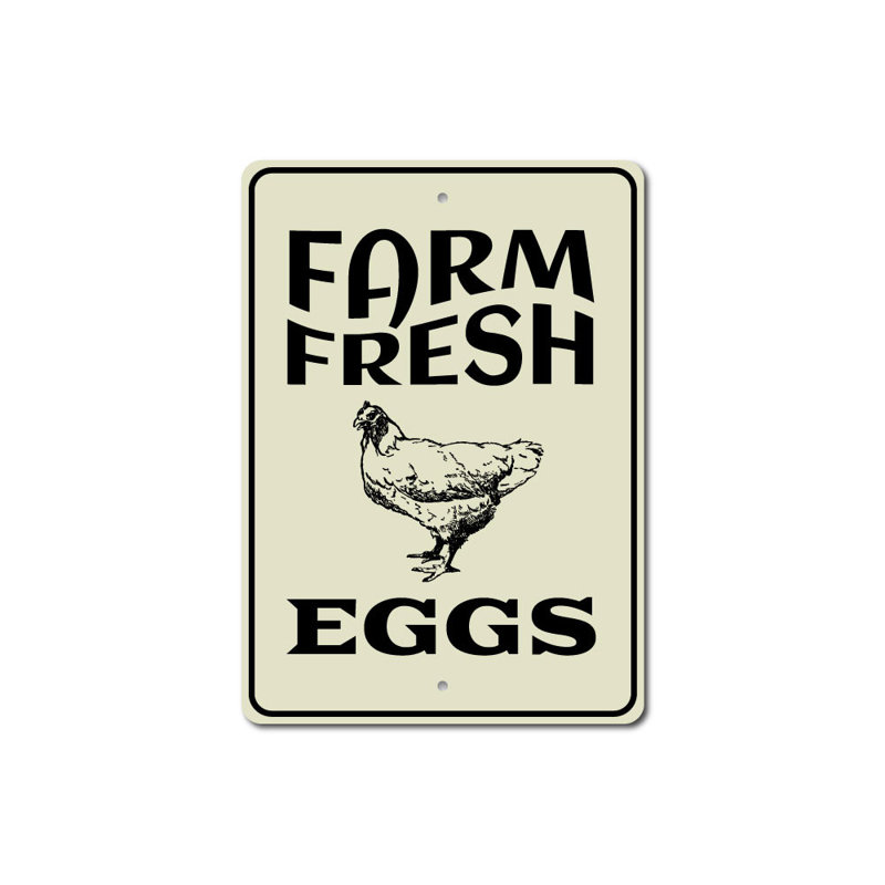 Plaque en aluminium Egg Farm, H 18 po x l 12 po x P 0,06 po