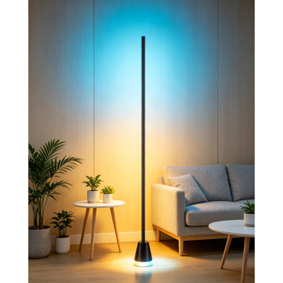 Lampe sur pied d'angle intelligente avec 344 DEL RVB, lampe sur pied de 60 po, application et télécommande, 16 millions de couleurs, synchro musicale pour la chambre à coucher, salle de jeux, décoration intérieure, éclairage ambiant moderne