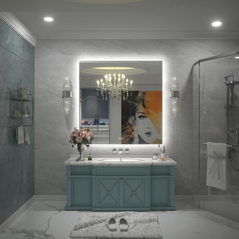UL Certified LED Anti-Fog Tempered Glass Bathroom/Vanity Mirror - Basics by Wayfair™, 38" x 38"