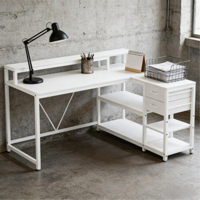Office Desk,L-Shaped Office Desk,Reversible Computer Desk