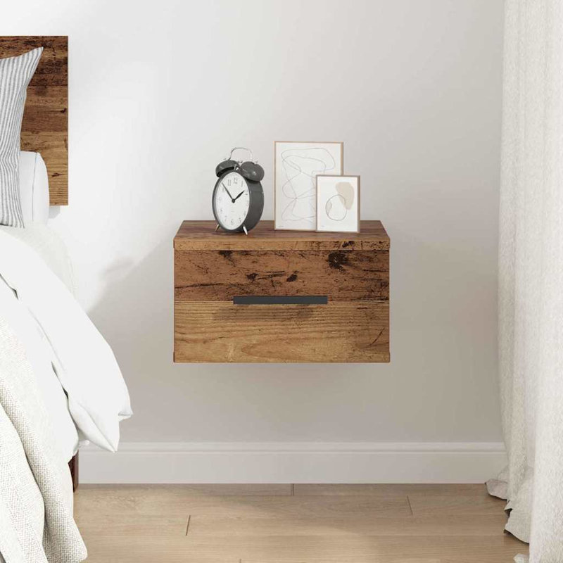 35.00cm W Manufactured Wood Bedside Table, Old Wood