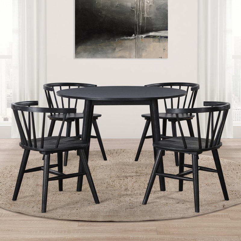 Chaise d'appoint Meili Windsor, Noir