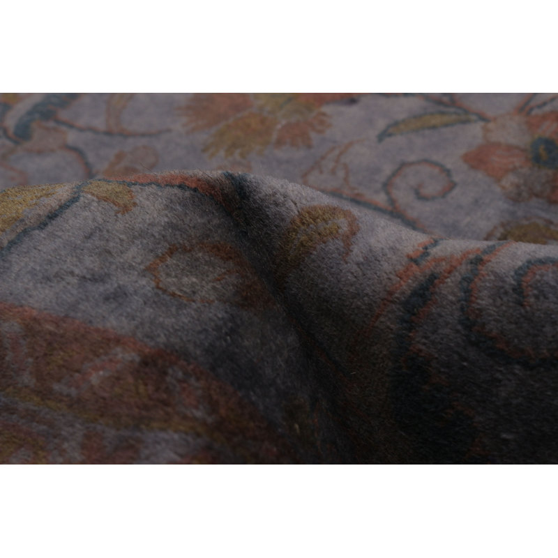 Tapis unique en laine de style années 1990 de 6 pi 4 po x 9 pi 4 po Aayesha
