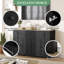 Buffet moderne 55 po - 3 tiroirs, 4 portes, console de rangement réglable-2066158831