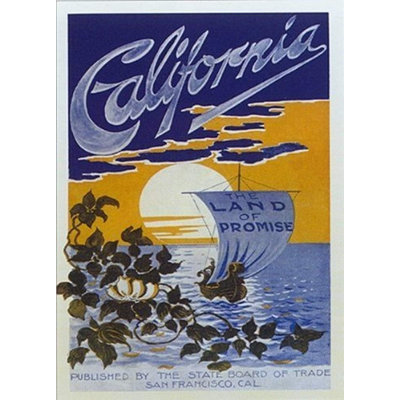 California-impression d’art graphique sans cadre sur papier