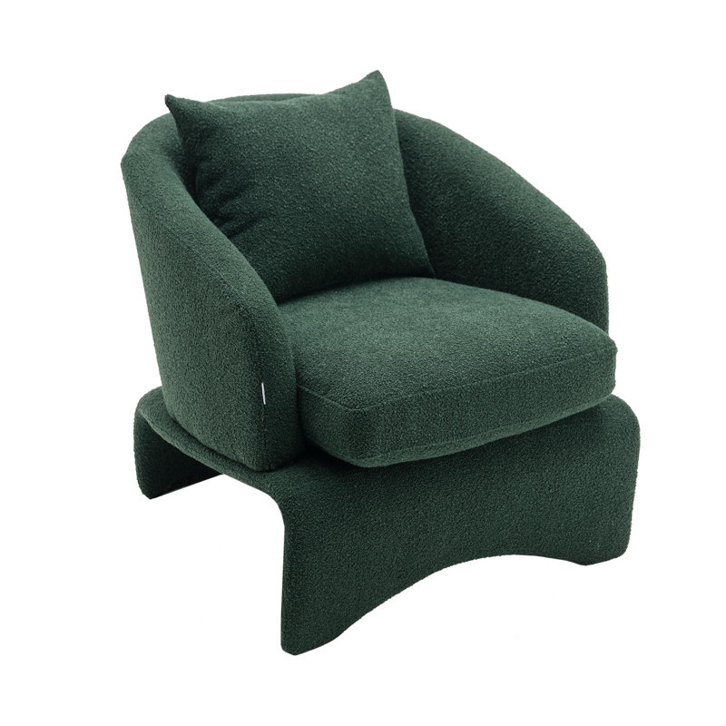 27" Wide Upholstered Accent Chair, Emerald 100% Polyester