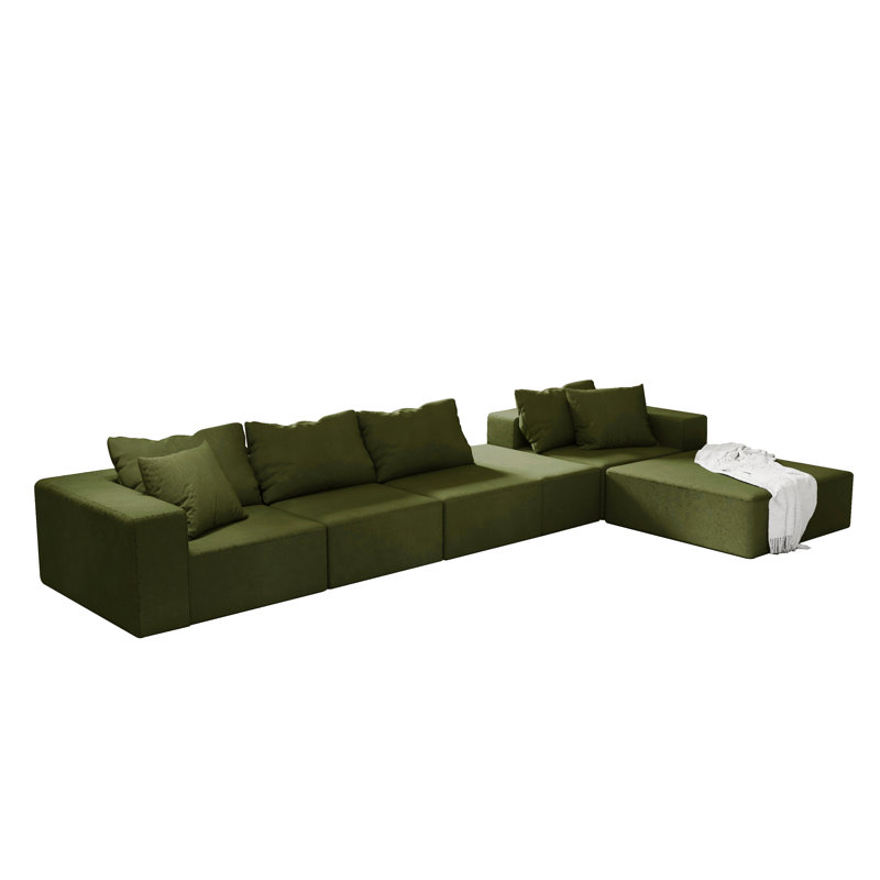 Ensemble de canapé modulaire polyvalent pour des espaces de vie élégants, Vert