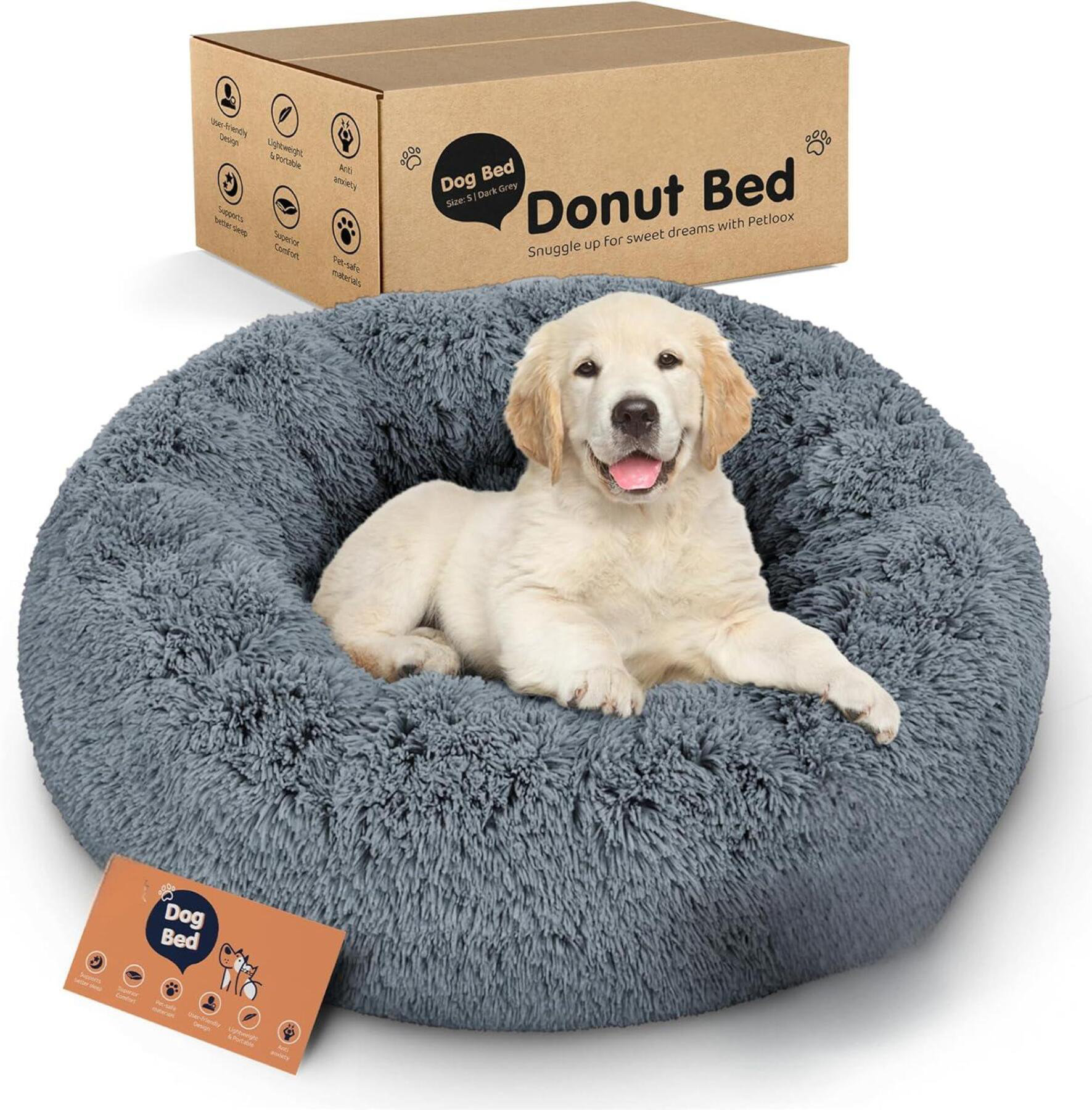 Tucker Murphy Pet™ Super Soft Round Donut-Shaped Dog Bed (Size S / Dark ...