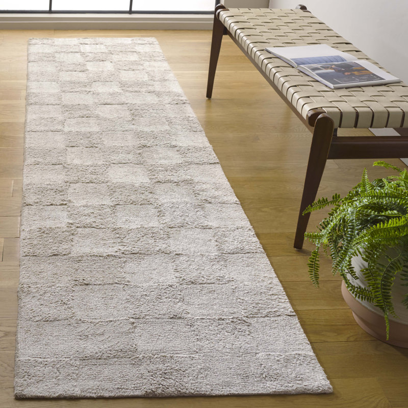 Alburtis Handtufted Recycled Cotton Machine Washable Solid Color Rug, Runner 2'3" x 9'