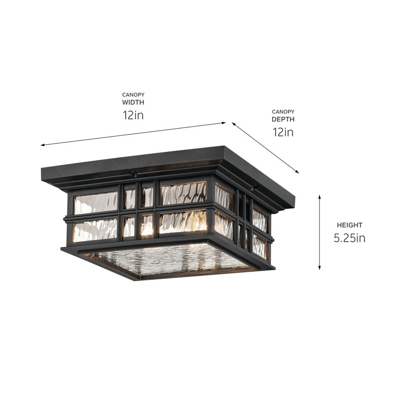 Black 2 - Bulb Outdoor Flush Mount