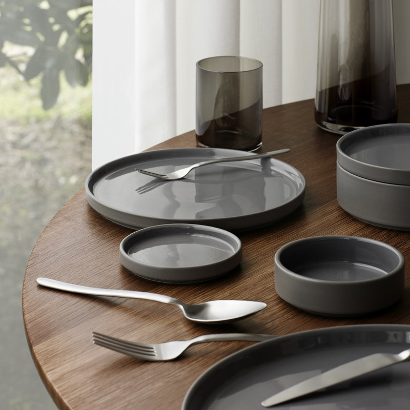 Assiette plate en grès PILAR 10,63 ", Étain