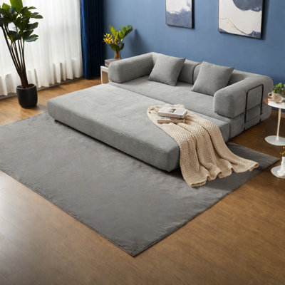 Compression Convertible Sofas Foam Corduroy Modern Home Sleeper