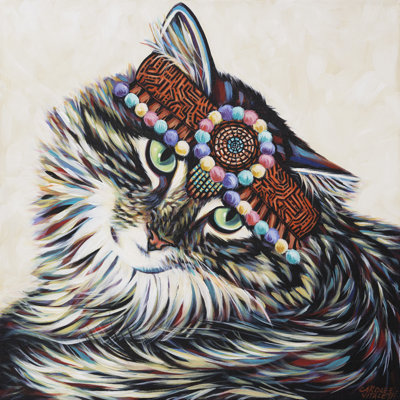Hippie Cat I by Carolee Vitaletti - Wrapped Canvas Painting
