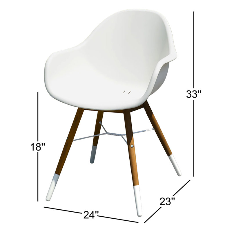 Ensemble de 4 chaises de patio en bois Rafael, Teck
