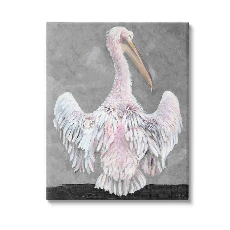 Art mural sur toile Pelican Flapping Wings par Steller Design Studio, H 40 po x l 30 po