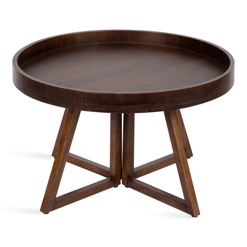 Dawndee Solid Wood Single Coffee Table, Walnut Brown