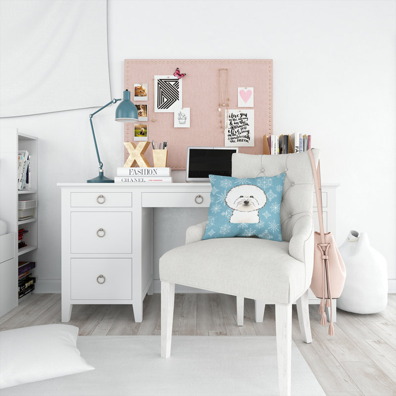  Coussin Snowflake Bichon Frise 14 po