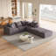 Boneless Modular 132" L Shaped Sectional Living Room Sofa Set With 6 Pillows-215155072