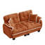 Canapé en chenille avec repose-pieds mobile et garniture pompon-499483367