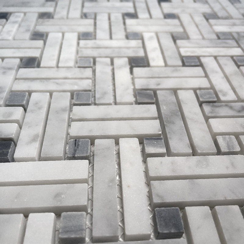 12" x 12" Marble Basketweave Mosaic Wall & Floor Tile