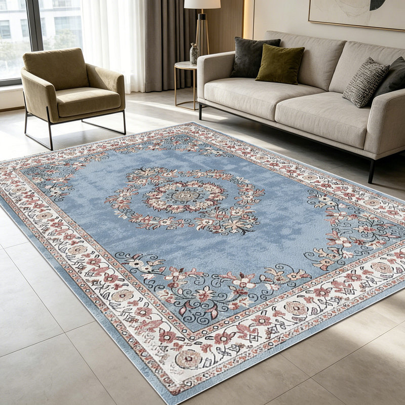 1PC Vintage Floral Medallion Persian area rugs for Living Room, Soft, All seasons, Easy-maintain, Washable Indoor mat, Farmhouse suitable for dining room, bedroom, entryway, home office, hallway, patio, Home Decor, Outdoor Decor.