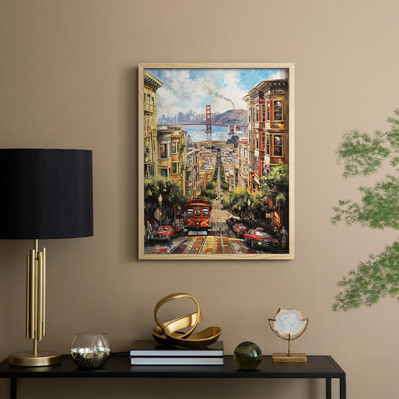 «LANDSCAPES Series» CCXXXV, reproduction encadrée - bois massif, Naturel, H 30 po x l 24 po