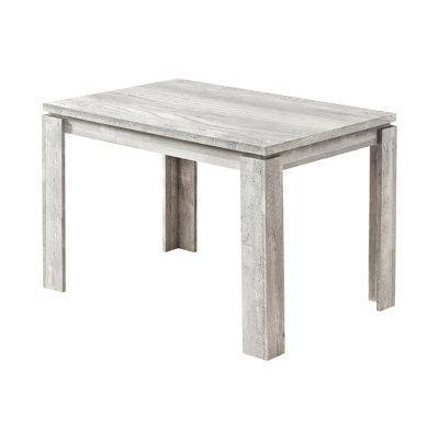 Table de salle à manger 48 po rectangulaire de 48 po de style contemporain, gris, pour 4 personnes