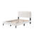 Lambswool Petal Headboard Bed Frame with Soft Cream Style and Built-in Atmosphere Light, Full Size-1377793768