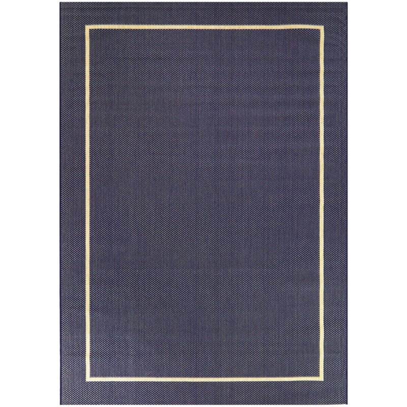Brooke Navy Patio Indoor/Outdoor Area Rug, Rectangle 7'10" x 12'10"