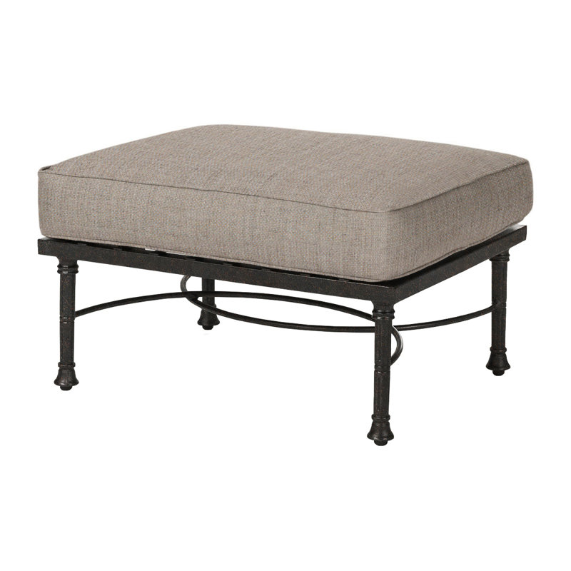 Florence Sectional Ottoman with Cushion, Cast Ash Sunbrella® Plainweave, Desert Bronze
