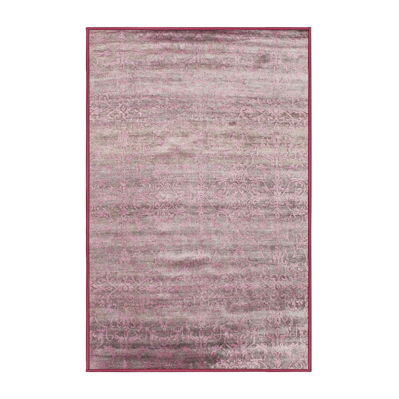 Tapis de zone mauve contemporaine, Rectangle 5 pi x 8 pi