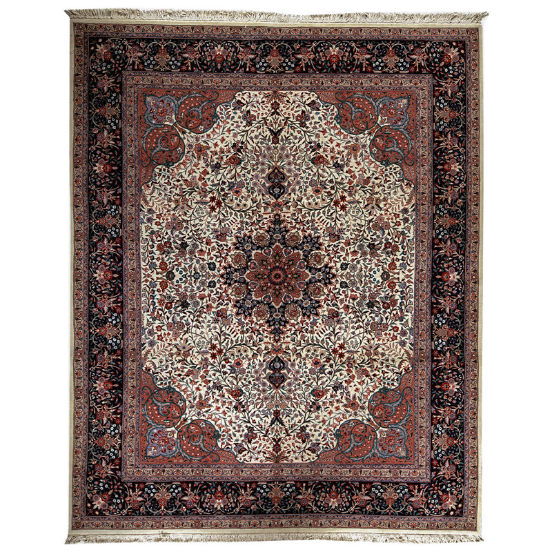 Wool Oriental Area Rug in Navy