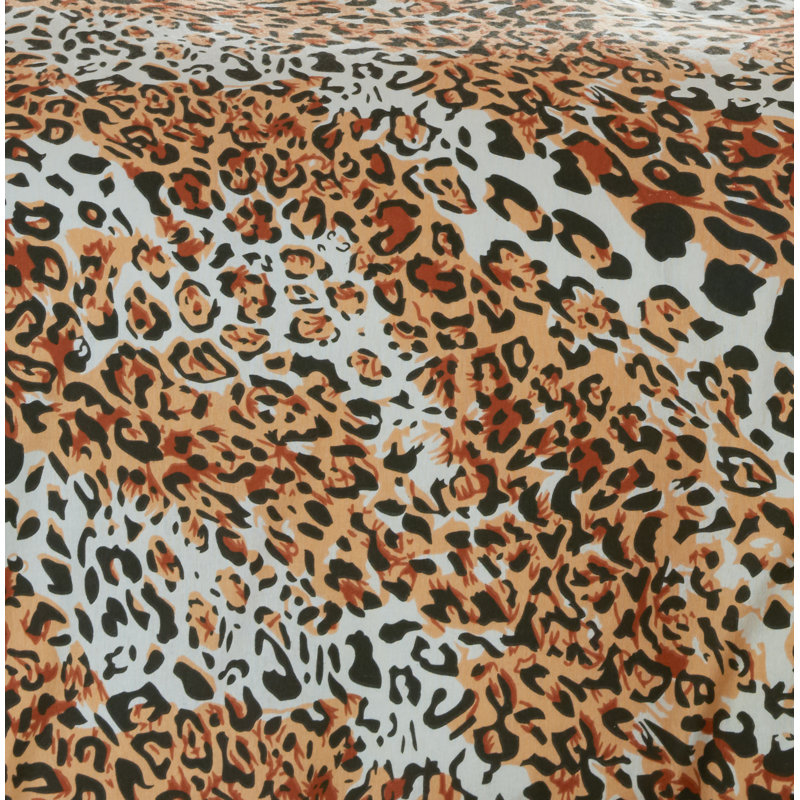 Blevens Animal Print Duvet Cover Set with Pillowcases Included, Orange/Brown, Kingsize Duvet Cover + 2 Standard Pillowcases