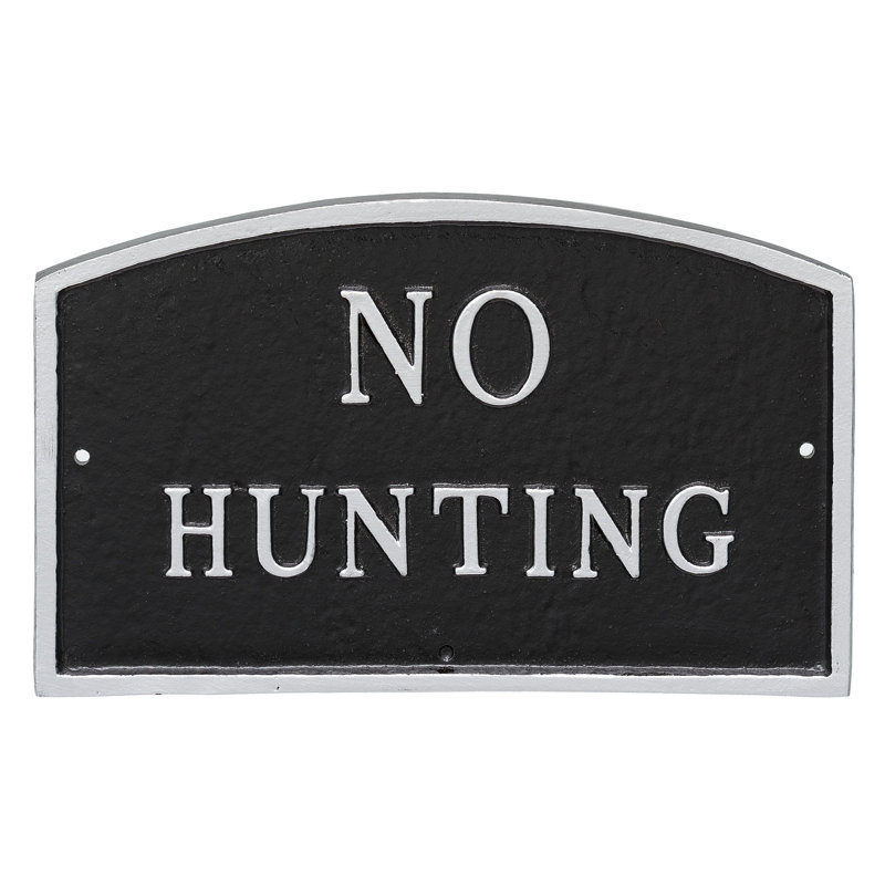 Plaque de jardin sans relevé de chasse, Noir / argent, H 5,5 po x l 9 po x P 0,25 po