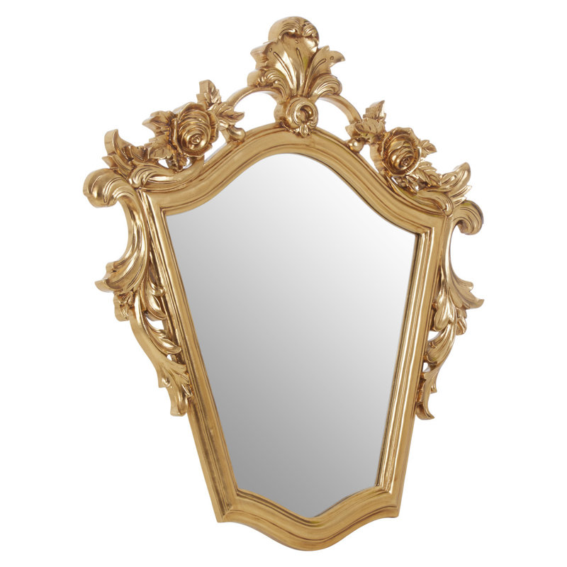 Feathers Flat Wall Mirror, Gold